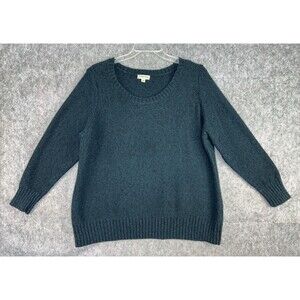 St. John’s Bay Women’s Dark Green & Black Crew Neck Knit Sweater 3X